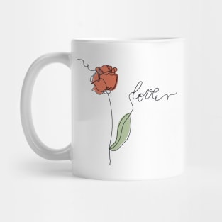 One line art rose Mug